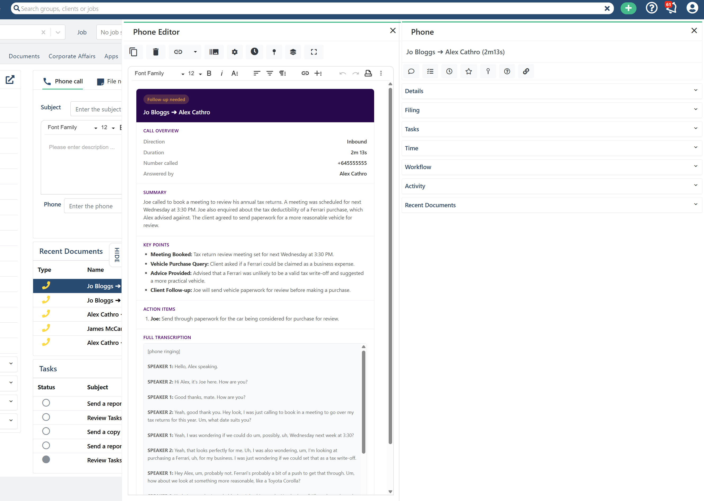 Cradle Desktop Messaging tab — a shared SMS inbox with threads logged against client records in FYI and HubSpot.